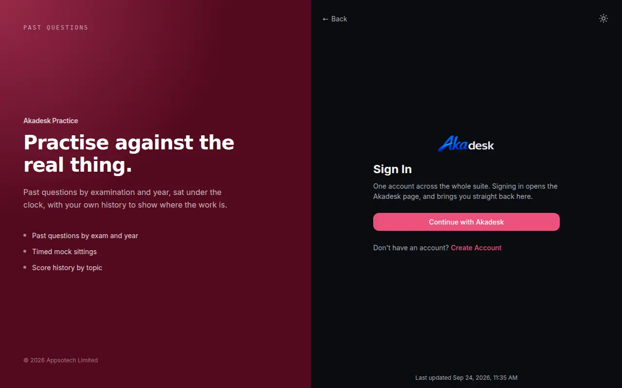 The sign-in page